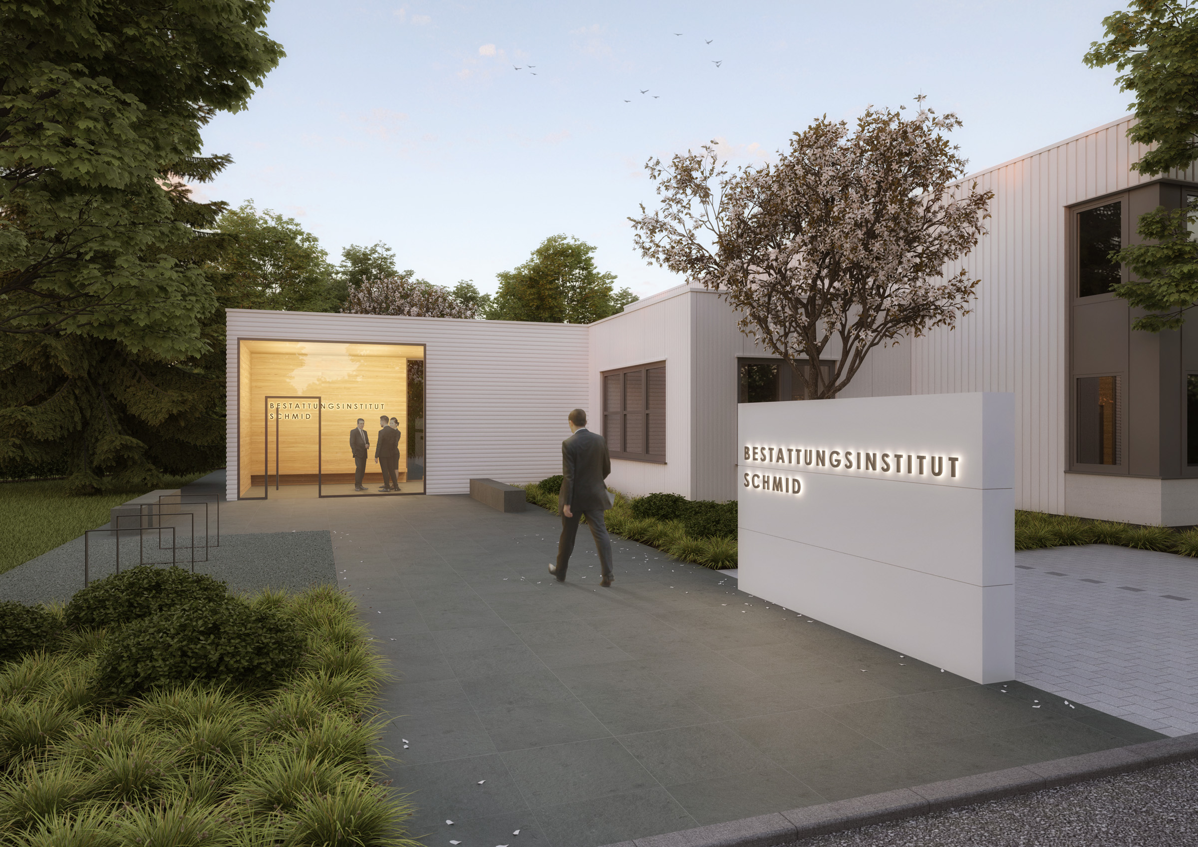 Entwurf für eine Trauerhalle in Rechberghausen bei Göppingen